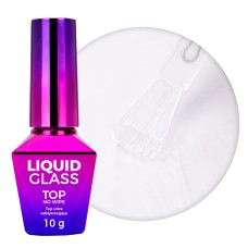 Molly Nails Top Liquid Glass No-Wipe HEMA/Di-HEMA Free - Топ за гел лак без лепкав слой с ефект стъкло 10мл.